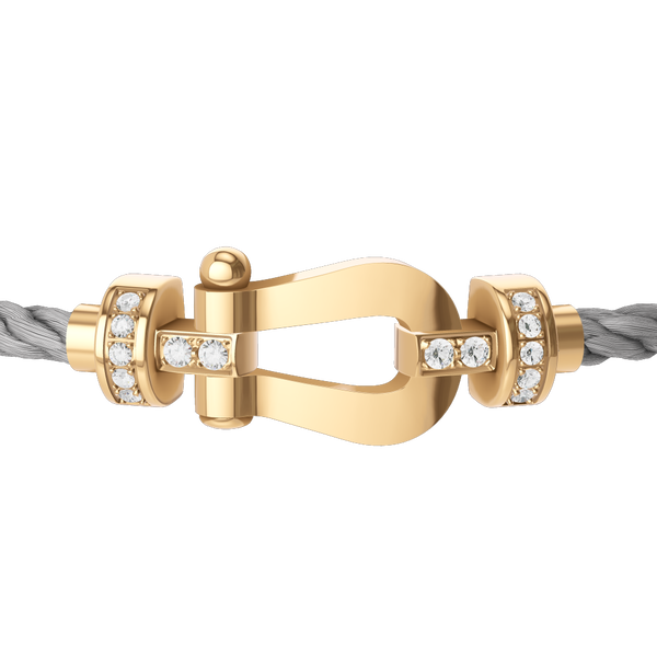Force 10 Medium Yellow Gold and Diamond Pav&eacute; Cable Bracelet
